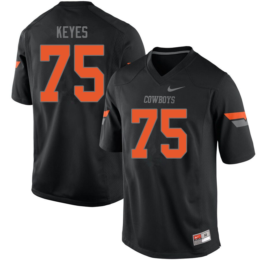 Men #75 Marcus Keyes Oklahoma State Cowboys College Football Jerseys Sale-Black